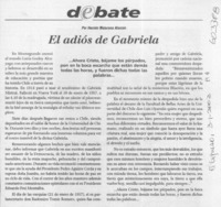 El adiós de Gabriela  [artículo] Hernán Maturana Alarcón
