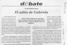 El adiós de Gabriela  [artículo] Hernán Maturana Alarcón