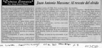 Juan Antonio Massone, al rescate del olvido  [artículo] Jorge Arturo Flores
