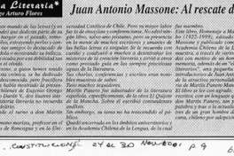 Juan Antonio Massone, al rescate del olvido  [artículo] Jorge Arturo Flores