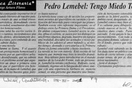 Pedro Lemebel, Tengo miedo torero  [artículo] Jorge Arturo Flores
