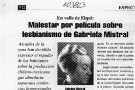 Malestar por película sobre lesbianismo de Gabriela Mistral  [artículo]