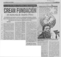 Crean fundación en memoria de Andrés Pérez  [artículo]