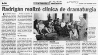 Radrigán realizó clínica de dramaturgia  [artículo]
