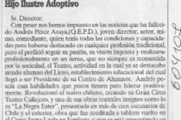 Hijo ilustre adoptivo  [artículo] Jorge Vega Díaz