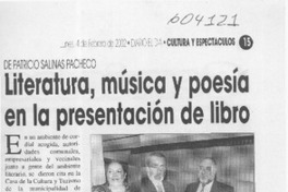 Literatura, música y poesía en la presentación de libro  [artículo] Carmen Prat