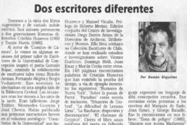 Dos escritores diferentes  [artículo] Ramón Riquelme