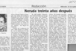 Neruda treinta años después  [artículo] Ramón Riquelme