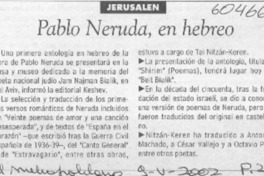 Pablo Neruda, en hebreo  [artículo]