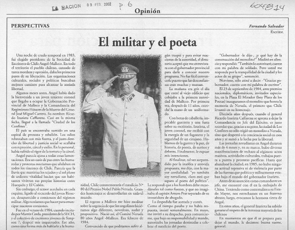El militar y el poeta  [artículo] Fernando Salvador