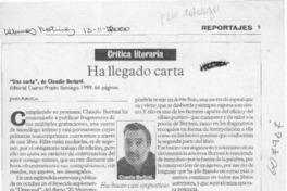 Ha llegado carta  [artículo] Javier Aspurúa