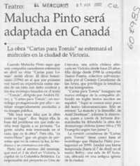 Malucha Pinto será adaptada en Canadá  [artículo]