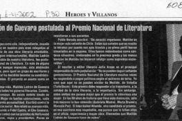 Matilde Ladrón de Guevara postulada al Premio Nacional de Literatura  [artículo]