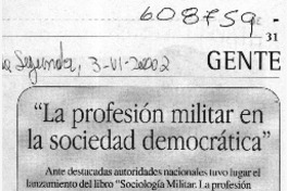 "La profesión militar en la sociedad demócrata"  [artículo]