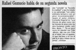 Rafael Gumucio habla de su segunda novela  [artículo]