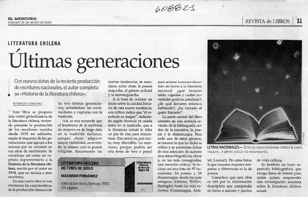 Últimas generaciones  [artículo] Rodrigo Cánovas