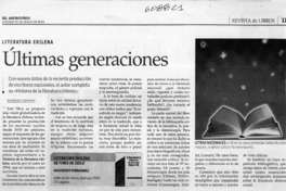 Últimas generaciones  [artículo] Rodrigo Cánovas