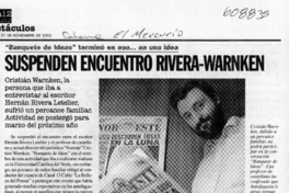 Suspenden encuentro Rivera-Warnken  [artículo]