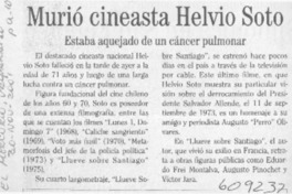 Murió cineasta Helvio Soto  [artículo]