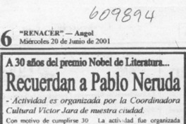 Recuerdan a Pablo Neruda  [artículo]