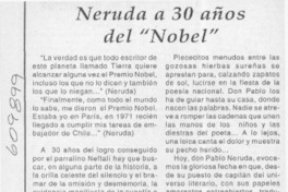 Neruda a 30 años del "Nobel"  [artículo] Juan Meza Sepúlveda
