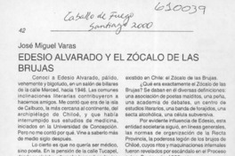 Edesio Alvarado y el zócalo de las brujas  [artículo] José Miguel Varas