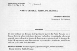 Canto General, árbol de América  [artículo] Fernando Moreno