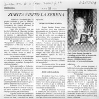 Zurita visitó La Serena  [artículo]