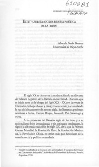 Eltit y Zurita, signos de una poética de la crisis  [artículo] Marcela Prado Traverso