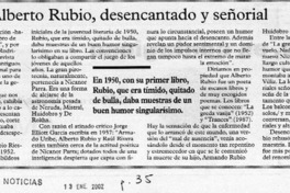 Alberto Rubio, desencantado y señorial  [artículo] Filebo