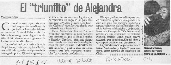 El "triunfito" de Alejandra  [artículo] Macarena López