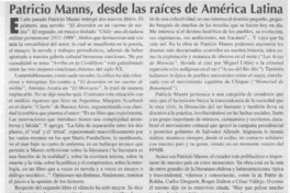 Patricio Manns, desde las raíces de América Latina  [artículo] Alejandro Lavquen