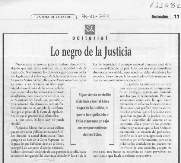 Lo negro de la justicia  [artículo]