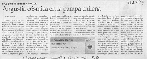 Angustia cósmica en la pampa chilena