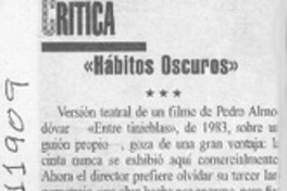 "Hábitos oscuros"  [artículo] Pedro Labra Herrera