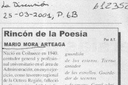 Mario Mora Arteaga  [artículo] A. T.