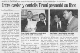 Entre caviar y centolla Tironi presentó su libro  [artículo] Juan Carlos Muñoz