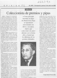 Coleccionista de premios y pipas  [artículo] Sergio Ramón Fuentealba