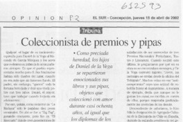 Coleccionista de premios y pipas  [artículo] Sergio Ramón Fuentealba