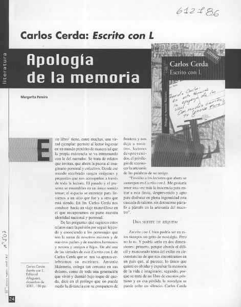 Apología de la memoria  [artículo] Margarita Pereira