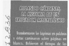 Rolando Cárdenas, la historia de un trovador magallánico  [artículo]