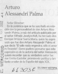 Arturo Alessandri Palma  [artículo] Gil Sinay Sestopal