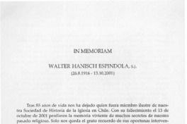 Walter Hanisch Espíndola, s. j.  [artículo] Marciano Barrios Valdés