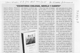 "Escritoras chilenas, novela y cuento"  [artículo] Elizabeth Subercaseaux