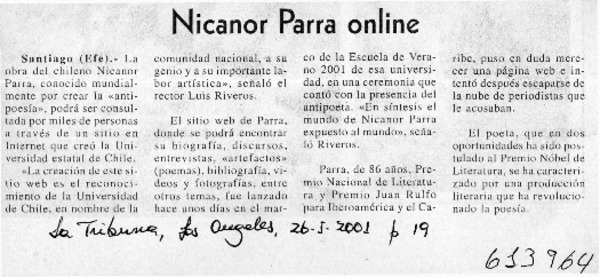 Nicanor Parra online  [artículo]