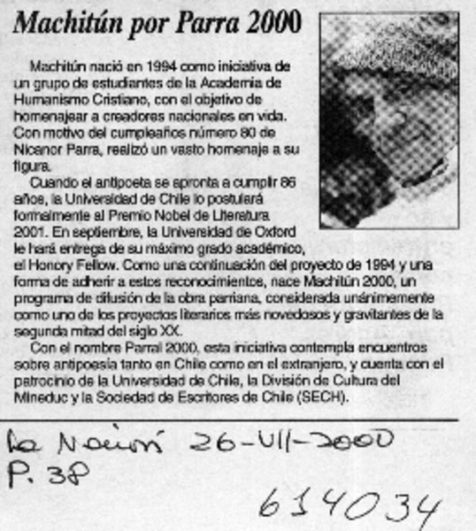 Machitún por Parra 2000  [artículo]