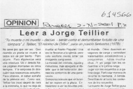 Leer a Jorge Teillier  [artículo]