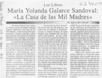 María Yolanda Galarce Sandoval, "La casa de las mil madres"  [artículo] José Arraño Acevedo