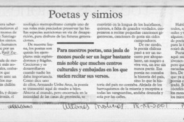 Poetas y simios  [artículo] Rafael Gumucio