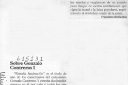 Sobre Gonzalo Contreras I  [artículo] Alejandro Medina
